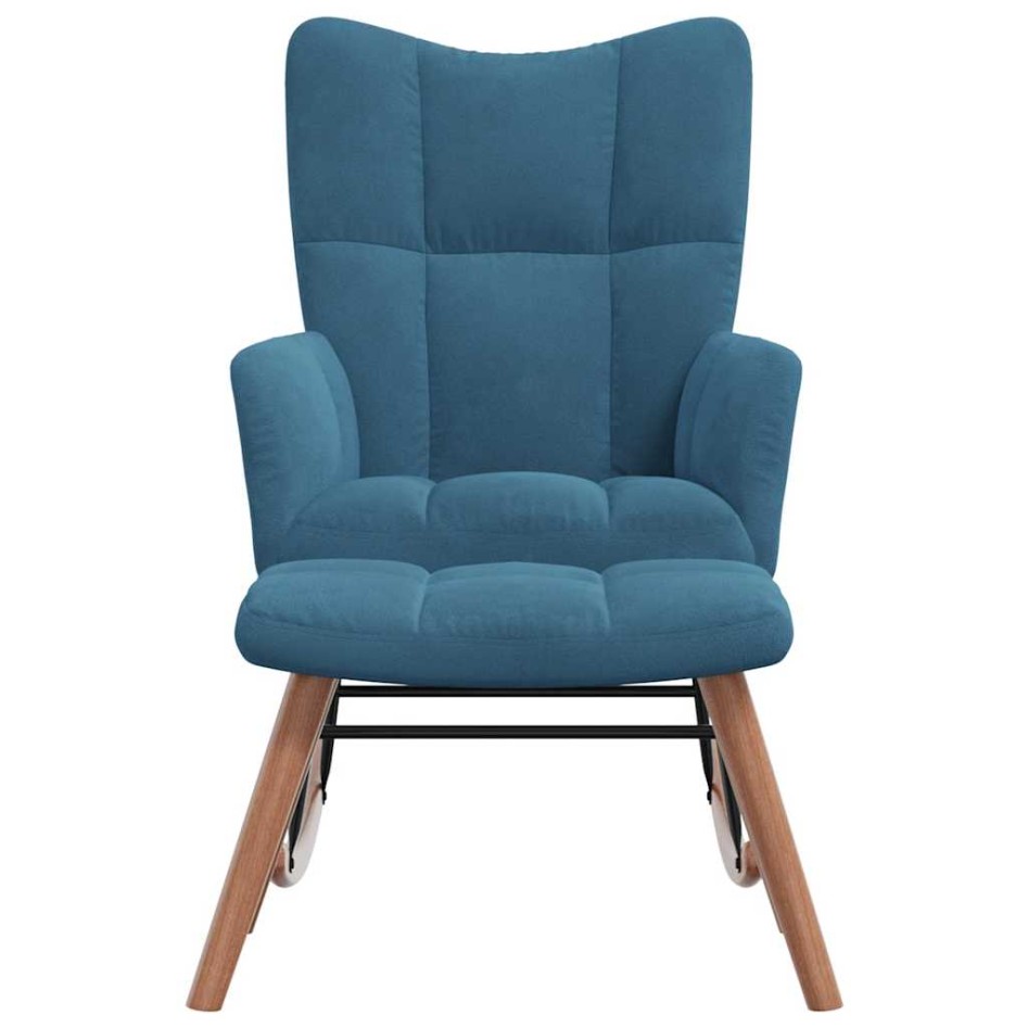 Silla mecedora con reposapiés terciopelo