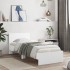 Estructura de cama con cabecero y luces LED blanco 75x190