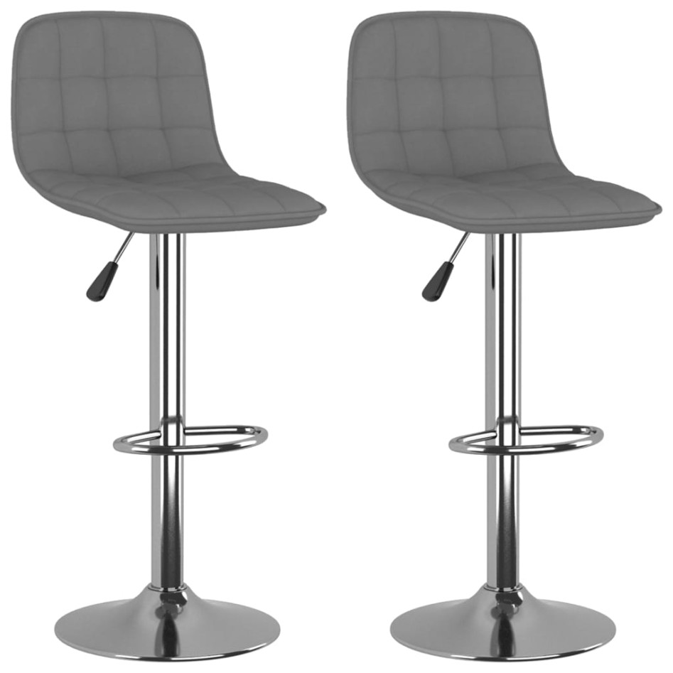 Taburetes de cocina 2 unidades tela gris
