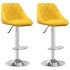 Taburete de cocina 2 unidades terciopelo amarillo