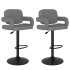 Taburetes de cocina 2 unidades tela gris
