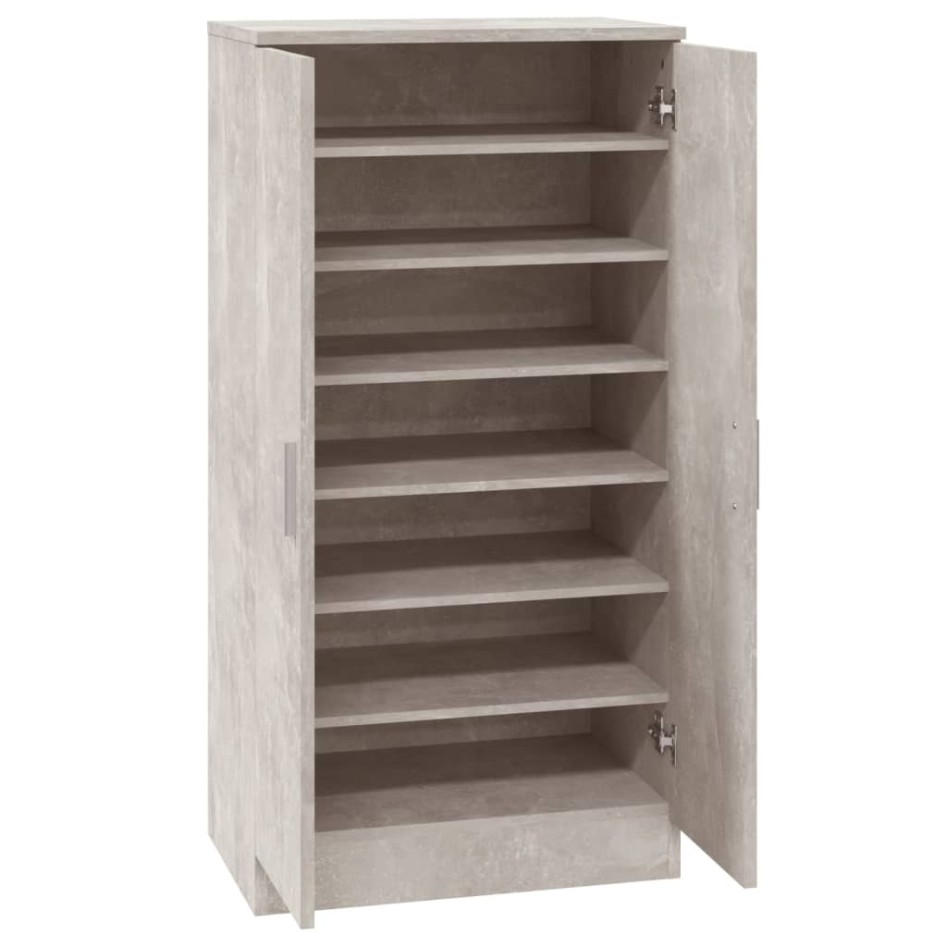 Mueble zapatero madera contrachapada gris hormigón 55x35x108