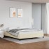 Estructura de cama sin colchón cuero sintético crema 160x200