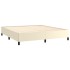 Estructura de cama sin colchón cuero sintético crema 160x200