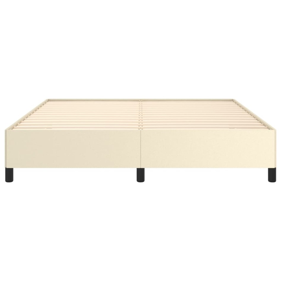 Estructura de cama sin colchón cuero sintético crema 160x200