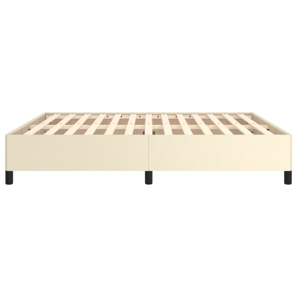 Estructura de cama sin colchón cuero sintético crema 160x200