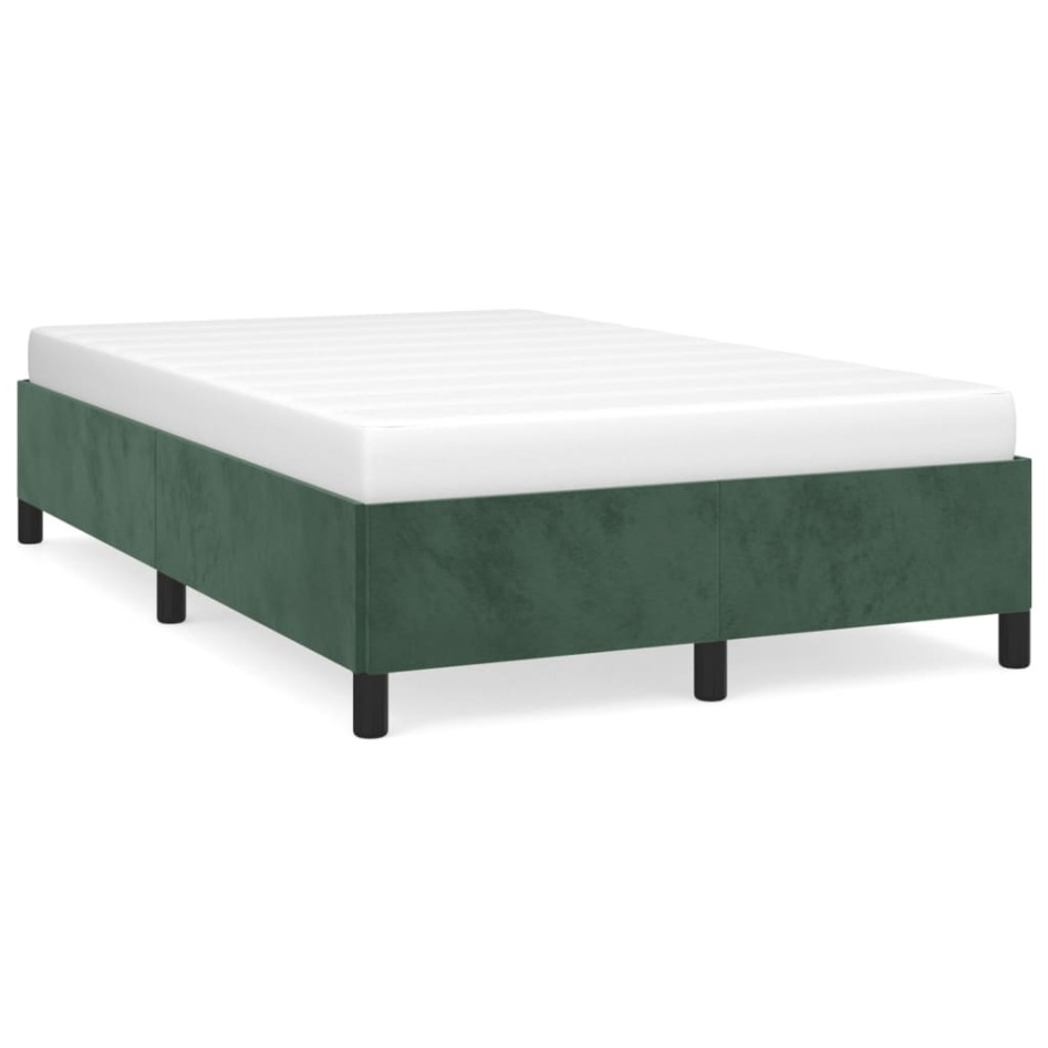 Estructura cama sin colchón terciopelo verde oscuro 120x200
