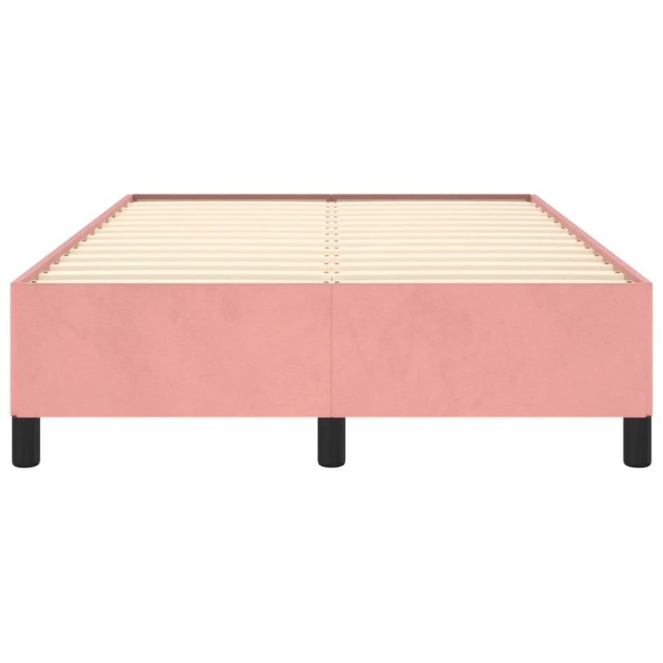 Estructura de cama sin colchón terciopelo rosa 120x200