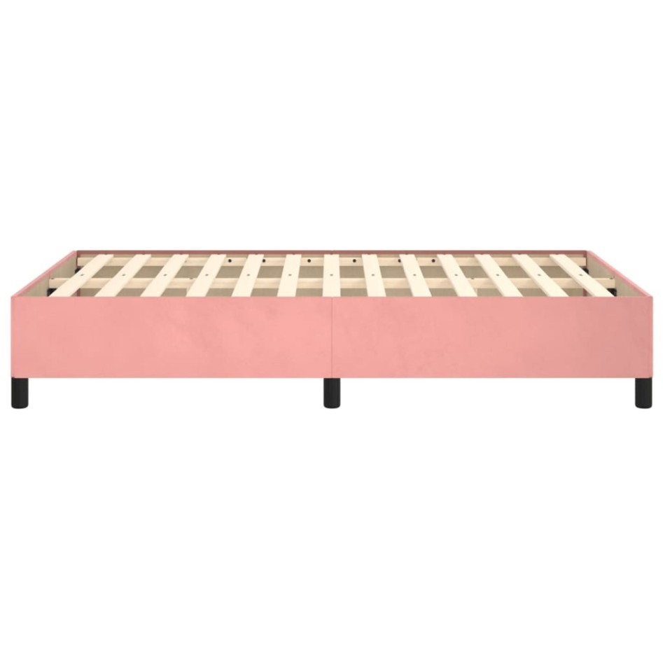 Estructura de cama sin colchón terciopelo rosa 120x200