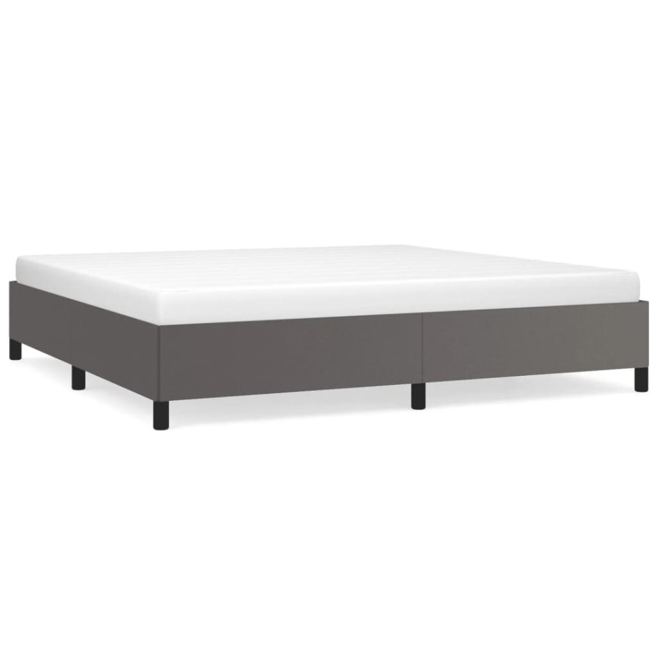 Estructura de cama sin colchón cuero sintético gris 200x200