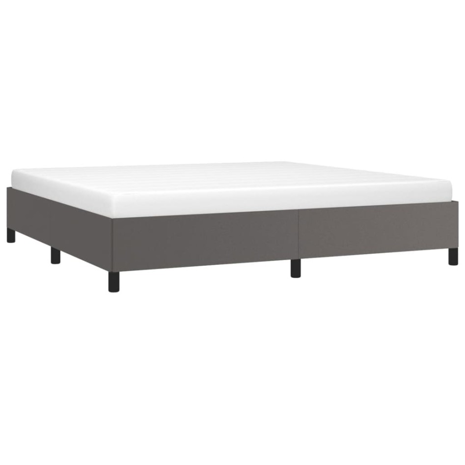 Estructura de cama sin colchón cuero sintético gris 200x200