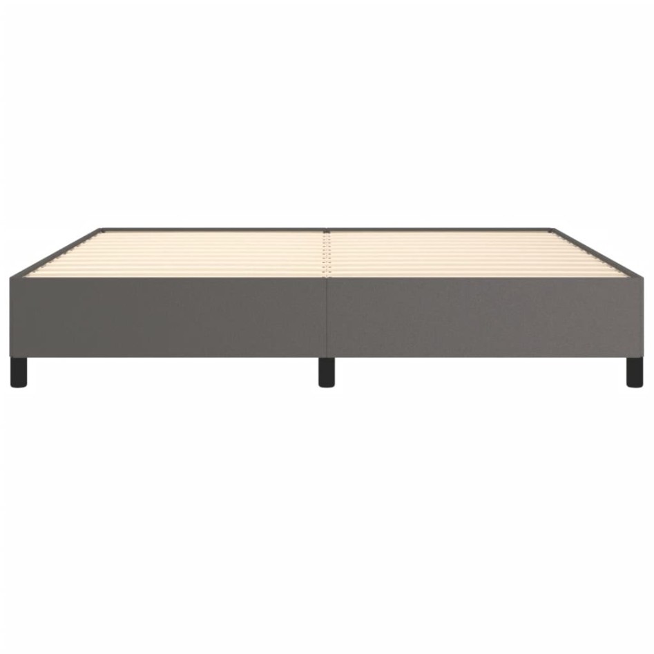 Estructura de cama sin colchón cuero sintético gris 200x200