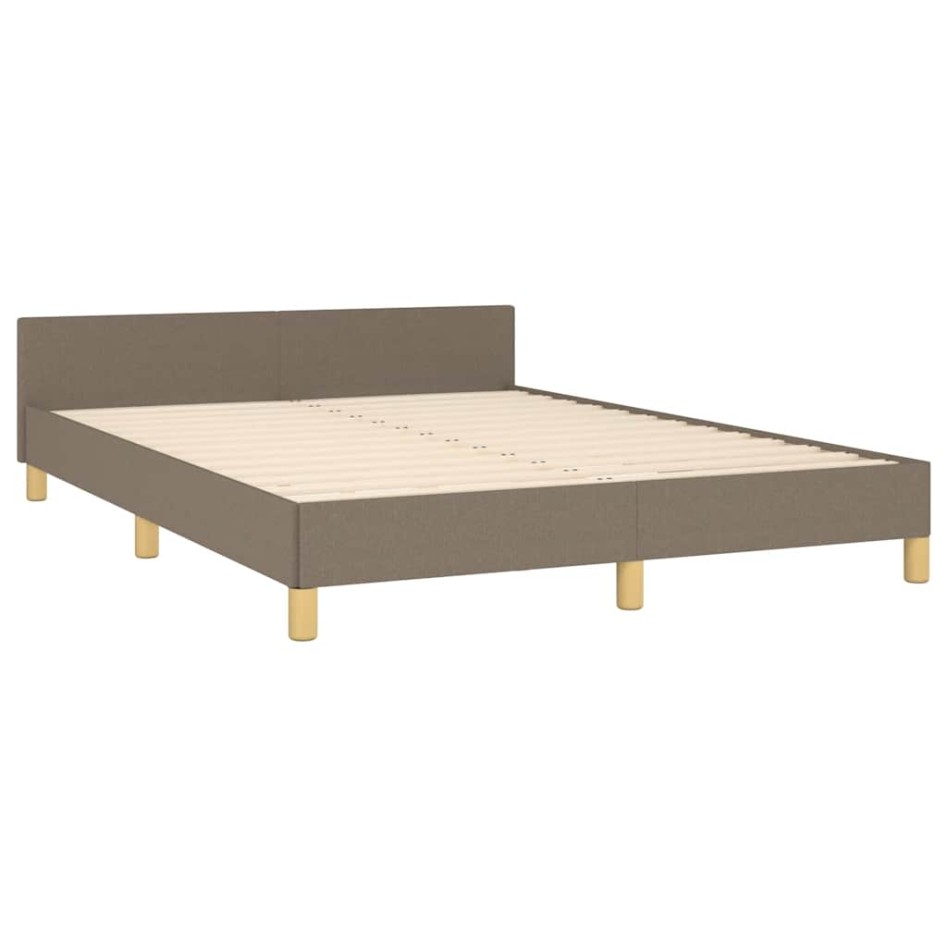 Cama sin colchón tela gris taupe 140x190