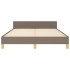 Cama sin colchón tela gris taupe 140x190