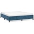 Estructura de cama sin colchón terciopelo azul oscuro