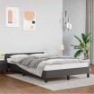 Estructura de cama con cabecero sin colchón gris 120x200 cm