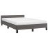 Estructura de cama con cabecero sin colchón gris 120x200