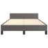 Estructura de cama con cabecero sin colchón gris 120x200