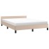 Estructura de cama con cabecero sin colchón capuchino