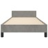 Estructura de cama sin colchón terciopelo gris claro 80x200