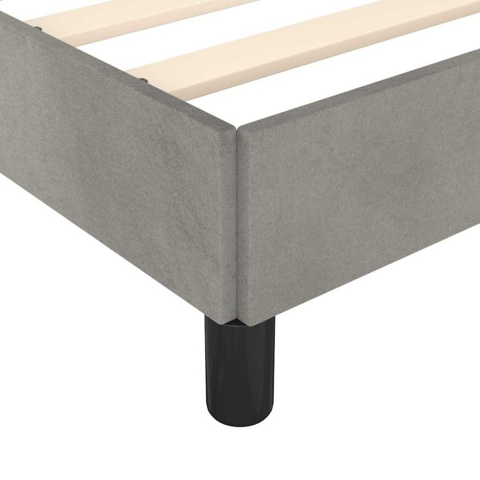 Estructura de cama sin colchón terciopelo gris claro 80x200