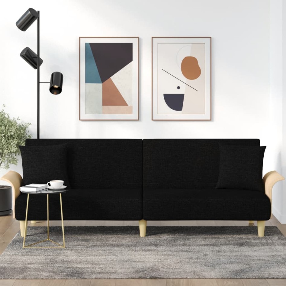 Sofá cama con reposabrazos tela