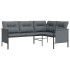Juego de muebles de jardín 2 piezas acero gris