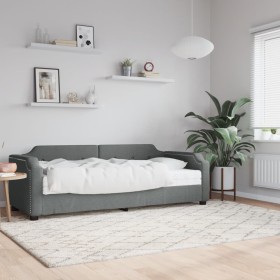 Sofá cama con colchón tela gris oscuro 90x190