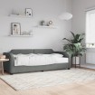 Sofá cama con colchón tela gris oscuro 80x200 cm