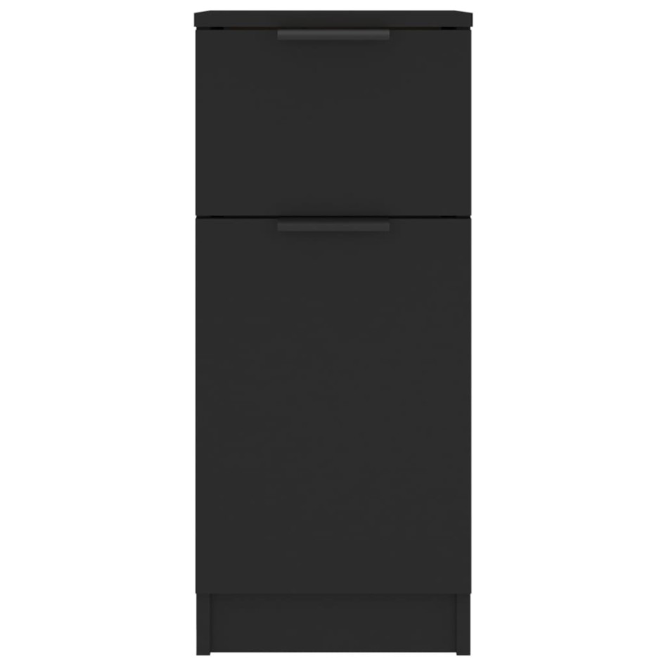 Aparador de madera contrachapada negro 30x30x70