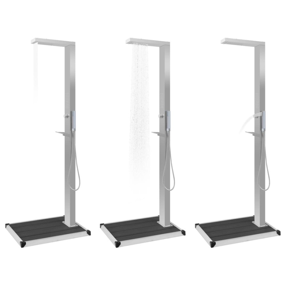 Ducha de jardín con plato acero inoxidable