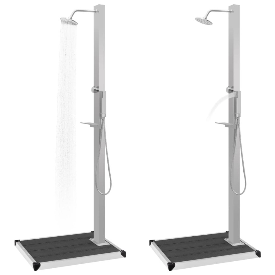 Ducha de jardín con plato acero inoxidable