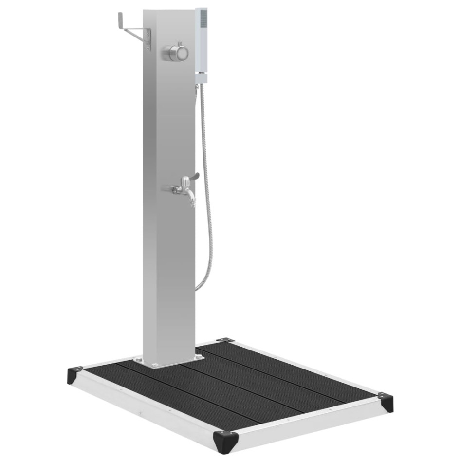 Ducha de jardín con plato acero inoxidable