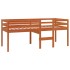 Cama alta madera maciza de pino marrón cera 90x190