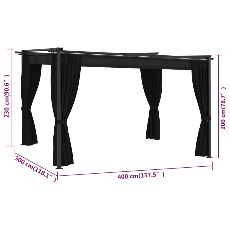 Cenador gris antracita 4x3