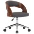 Silla de oficina giratoria de madera curvada y tela