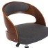 Silla de oficina giratoria de madera curvada y tela