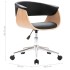 Silla de oficina giratoria madera curvada cuero sintético