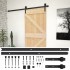 Puerta corredera con herrajes madera maciza de pino 90x210