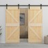 Puerta corredera con herrajes madera maciza de pino 90x210
