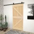 Puerta corredera con herrajes madera maciza de pino 90x210