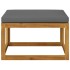 Muebles de jardín 4 pzas cojines crema madera maciza de