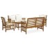 Muebles de jardín 5 piezas con cojines madera maciza de