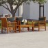 Juego de muebles jardín 5 pzas con cojines madera maciza