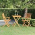 Comedor de jardín plegable 3 piezas madera maciza de