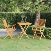 Comedor de jardín plegable 3 piezas madera maciza de acacia
