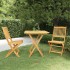Comedor de jardín plegable 3 piezas madera maciza de