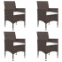 Muebles de jardín 5 piezas ratán sintético y vidrio