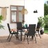 Juego de comedor para jardín 5 piezas negro y