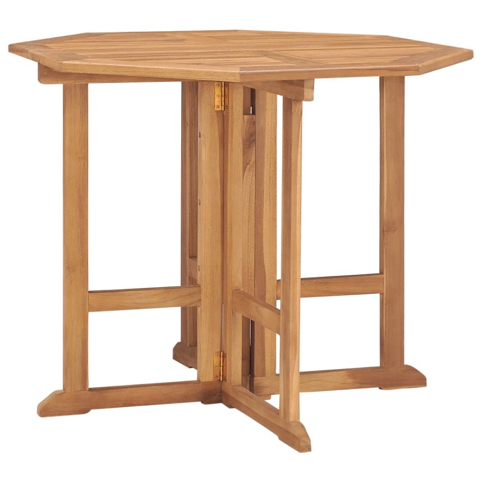 Set de comedor de jardín plegable 5 pzas madera maciza de